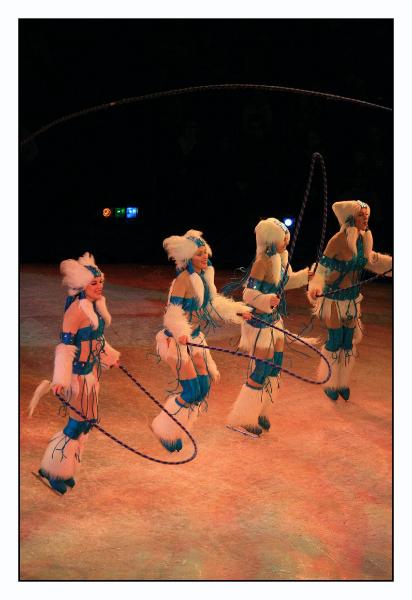 jumproping on ice.