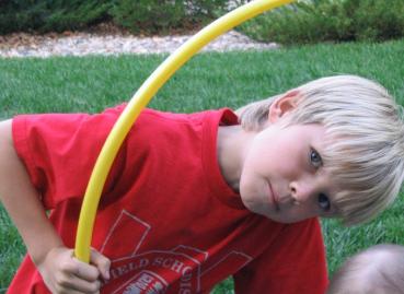 Daniel with the hula hoop.  
