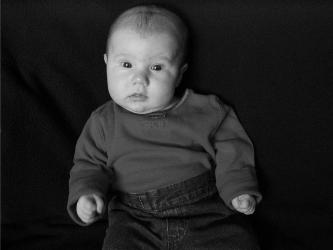 This is a picture we took for my Mom.  It was originally in color with a red shirt, but we liked the way it turned out in black and white.