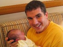 Me holding the baby.